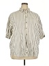 Dockers 100% Cotton Stripes Ivory 3/4 Sleeve Button-Down Shirt Size XXL - photo 1