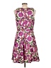 Boston Proper 100% Polyester Floral Purple Cocktail Dress Size 10 - photo 2