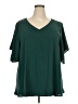 Shein Curve 100% Polyester Green Short Sleeve Blouse Size 20 Plus (4) - photo 1