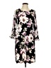 Connected Apparel Floral Black Casual Dress Size 10 - photo 1