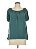 Green Envelope Teal Short Sleeve Blouse Size L - photo 1