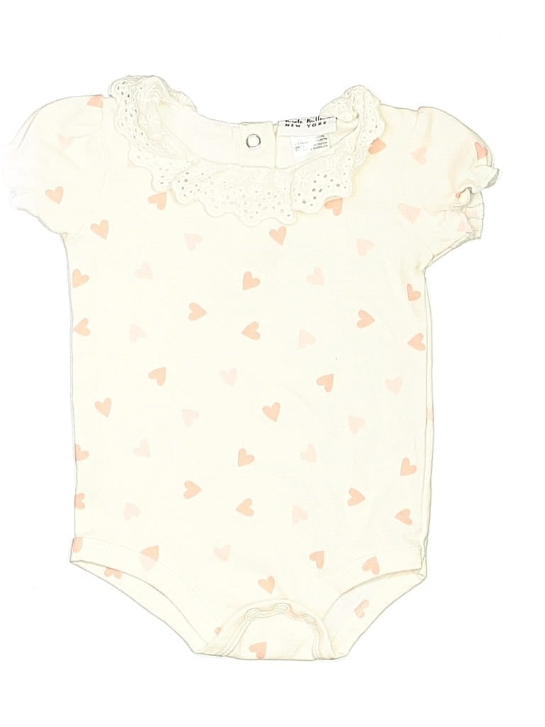 Pre-owned Nicole Miller Kids' Short Sleeve Onesie In Ivory