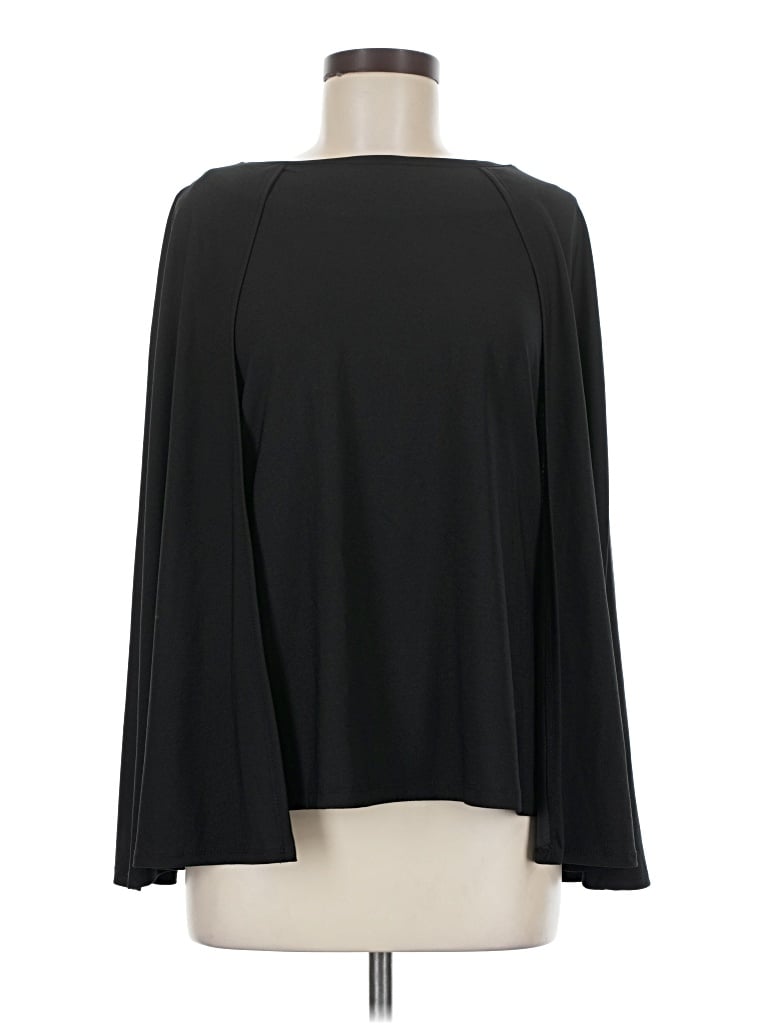 Pre-owned Iman Long Sleeve Blouse In Black