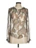 Veronica Beard 100% Silk Silver Ivory Long Sleeve Silk Top Size M (estimated) - photo 1