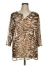 Chico's Animal Print Brown 3/4 Sleeve Blouse Size XL - photo 1
