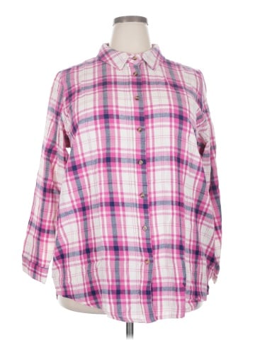 Woman Within 3/4 Sleeve Button-Down Shirt (view 1)