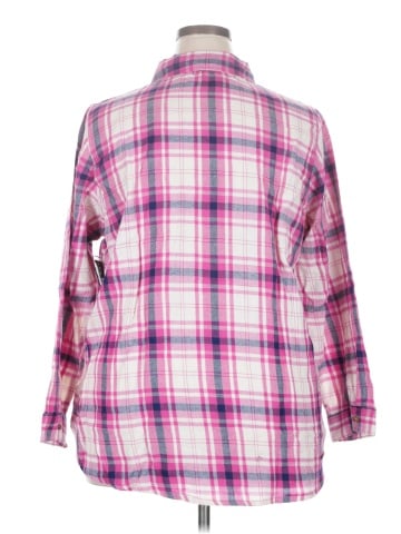 Woman Within 3/4 Sleeve Button-Down Shirt (view 2)