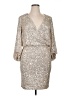 Eliza J Metallic Silver Cocktail Dress Size 14 - photo 1