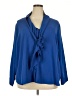 Denim 24/7 100% Polyester Blue 3/4 Sleeve Blouse Size 28W - photo 1