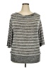 Cj Banks Stripes Gray Pullover Sweater Size 2X - photo 1