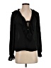 Haute Monde 100% Polyester Black Long Sleeve Blouse Size S - photo 1