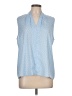 Ann Taylor Polka Dots Blue Sleeveless Blouse Size L - photo 1