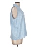 Ann Taylor Polka Dots Blue Sleeveless Blouse Size L - photo 4