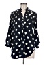 Pixley 100% Polyester Hearts Blue 3/4 Sleeve Blouse Size M - photo 1