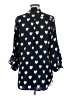 Pixley 100% Polyester Hearts Blue 3/4 Sleeve Blouse Size M - photo 2