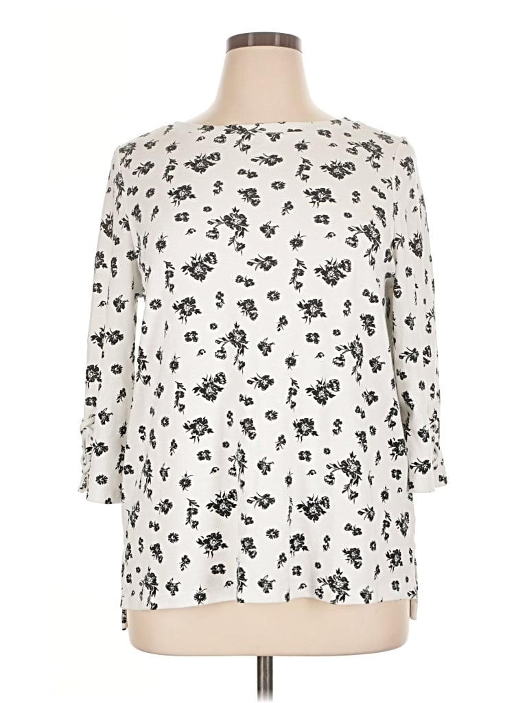 Pre-owned Style & Co 3/4 Sleeve Blouse In Ivory