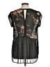 DR2 100% Polyester Floral Black Short Sleeve Blouse Size M - photo 2