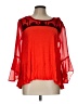 BKE Red 3/4 Sleeve Blouse Size L - photo 1