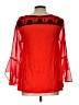 BKE Red 3/4 Sleeve Blouse Size L - photo 2