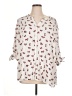 Catherines Floral Ivory 3/4 Sleeve Blouse Size 1X Petite - photo 1