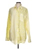 Solid & Striped 100% Cotton Print Yellow Long Sleeve Button-Down Shirt Size L - photo 1