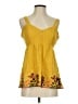 Fossil Floral Yellow Sleeveless Blouse Size S - photo 1