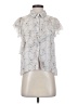 Assorted Brands Silver White Short Sleeve Blouse Size S - photo 1