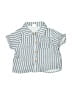 Shein 100% Cotton Stripes Blue Short Sleeve Button-Down Shirt Size 9-12 mo - 12 mo - photo 1