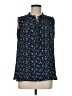 Ann Taylor LOFT 100% Polyester Multi Color Blue Sleeveless Blouse Size M - photo 1