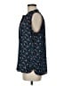 Ann Taylor LOFT 100% Polyester Multi Color Blue Sleeveless Blouse Size M - photo 5