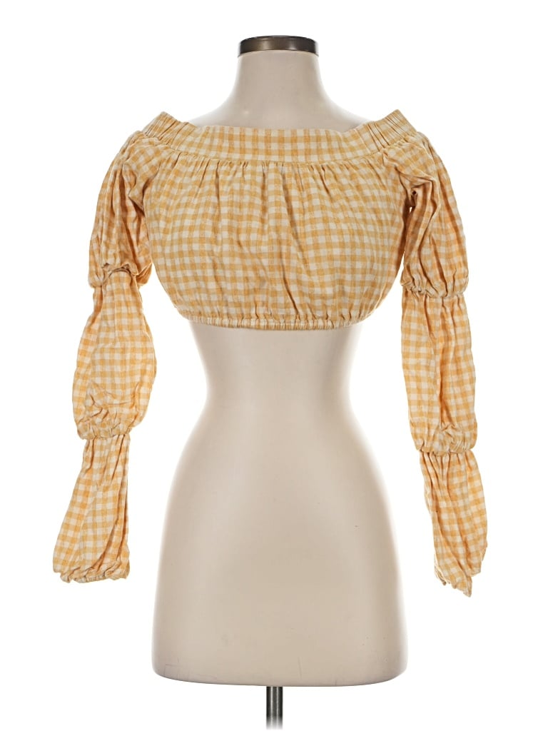 Pre-owned Tularosa 3/4 Sleeve Blouse In Yellow