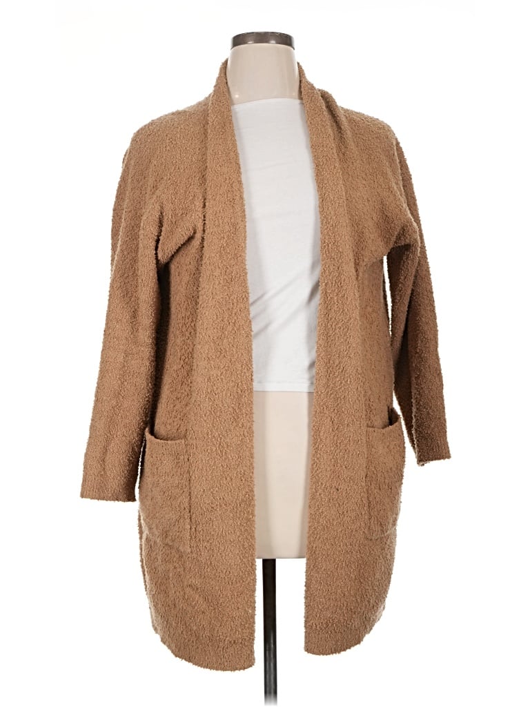 Pre-owned Eileen Fisher Cardigan Sweater In Tan
