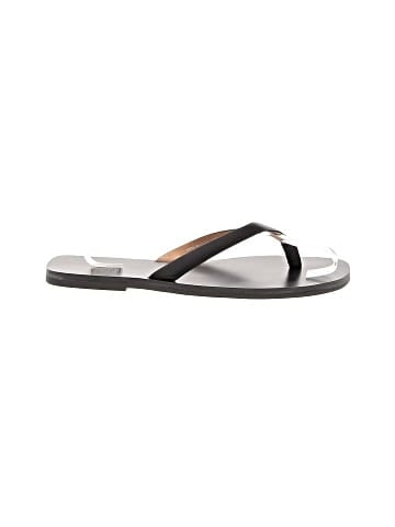 Madewell The Gabi Thong Slide Sandal in Shiny Leather (view 1)
