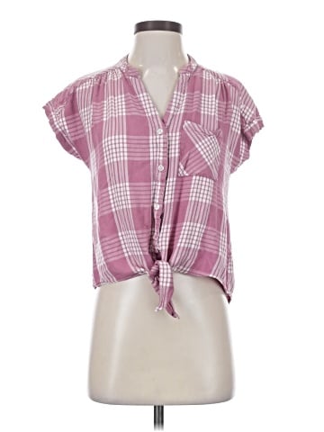 dip Short Sleeve Blouse (view 1)