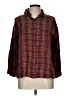 Max Studio 100% Rayon Plaid Brown 3/4 Sleeve Button-Down Shirt Size L - photo 1