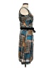 Cacharel 100% Polyester Print Blue Cocktail Dress Size M (estimated) - photo 4
