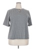 Liz Claiborne Houndstooth Gray Short Sleeve Blouse Size XXL - photo 1