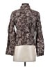 Alice Blue Print Brown Long Sleeve Blouse Size S - photo 2