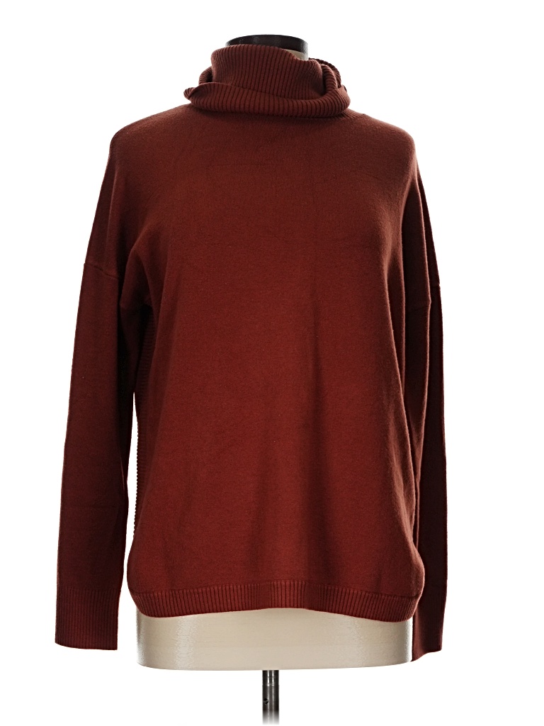 Pre-owned French Connection Long Sleeve Turtleneck In Burgundy