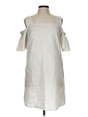 Madewell Striped Cold-Shoulder Dress (view 1)