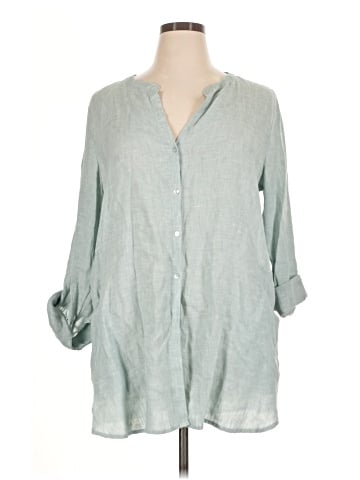 Sigrid Olsen 3/4 Sleeve Button-Down Shirt (view 1)