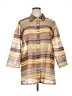 Citiknits Stripes Brown 3/4 Sleeve Blouse Size XL - photo 1