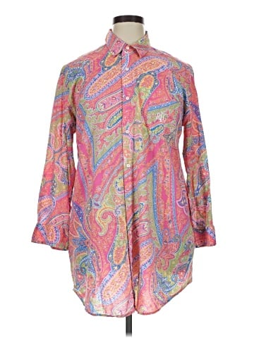 Lauren by Ralph Lauren 3/4 Sleeve Button-Down Shirt (view 1)