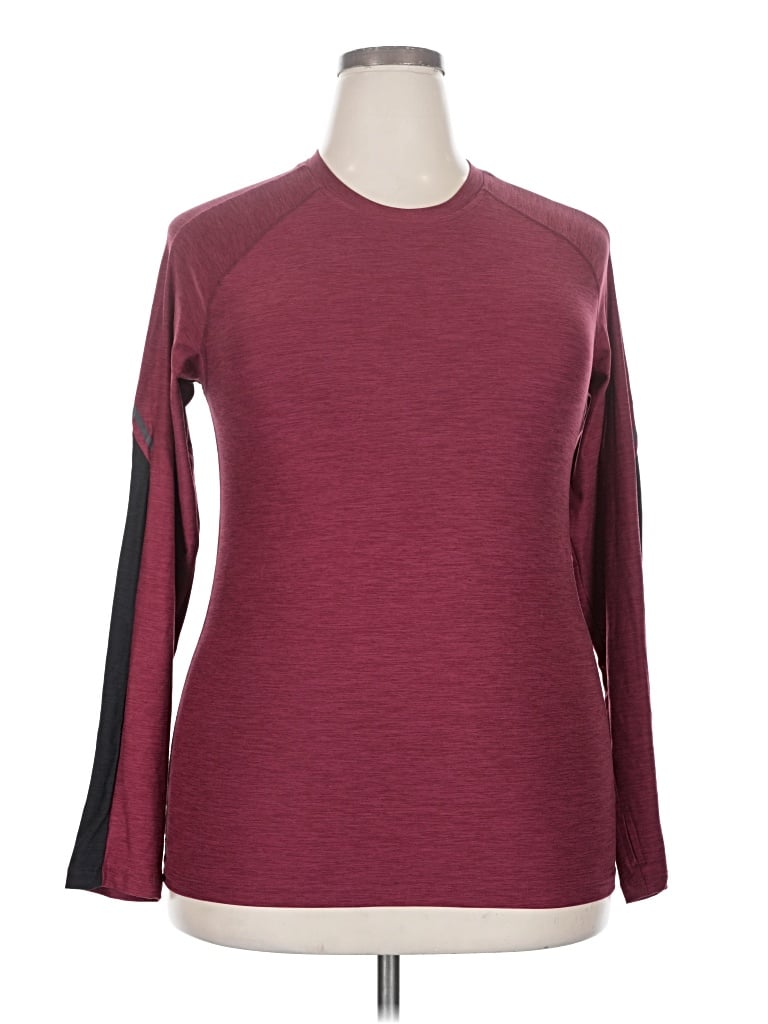 Pre-owned Russell Athletic Long Sleeve T-shirt In Burgundy