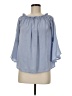 BLVD 100% Polyester Blue 3/4 Sleeve Blouse Size M - photo 1