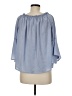 BLVD 100% Polyester Blue 3/4 Sleeve Blouse Size M - photo 2