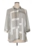 Rose + Olive 100% Polyester Houndstooth Gray 3/4 Sleeve Blouse Size 1X - photo 1