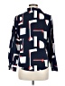 Unbranded Print Blue Long Sleeve Blouse Size M - photo 2