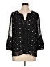 Fever Polka Dots Black 3/4 Sleeve Blouse Size L - photo 1
