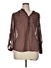 Tacera 100% Polyester Chevron-herringbone Brown 3/4 Sleeve Blouse Size XL - photo 1